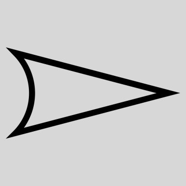 Ok ucu sağ kontur vektör simgesi