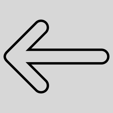 İnce çizgi vektör simge sol yönlü ok