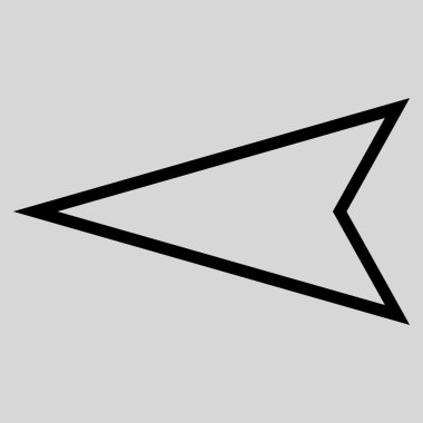 İşaretçi sol kontur vektör simgesi