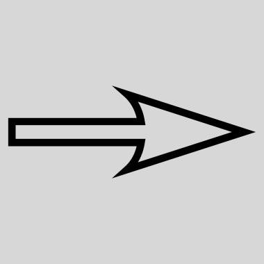 Keskin ok doğru anahat vektör simgesi