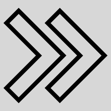 Üst karakter sağ kontur vektör simgesi