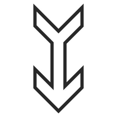 İnce çizgi vektör simgesi aşağı ok