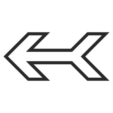 Ok sol kontur vektör simgesi