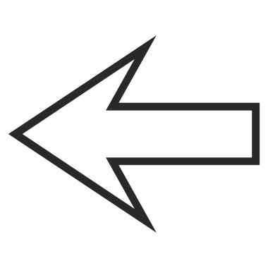 Ok sol kontur vektör simgesi