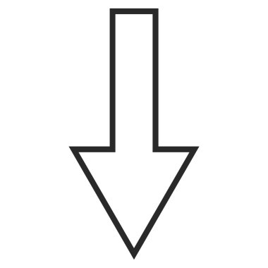 Kontur vektör simgesi aşağı ok