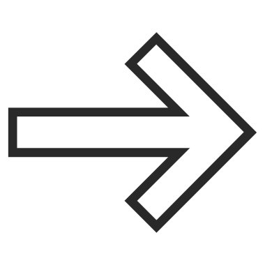 Ok şu ince çizgi vektör simgesi