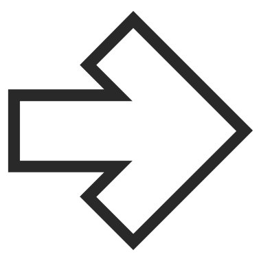 Ok şu ince çizgi vektör simgesi