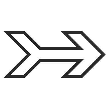 Ok sağ anahat vektör simgesi