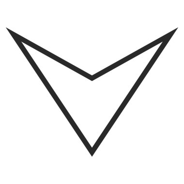 Kontur vektör simgesi aşağı ok ucu