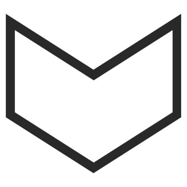 Kontur vektör simgesi aşağı ok ucu