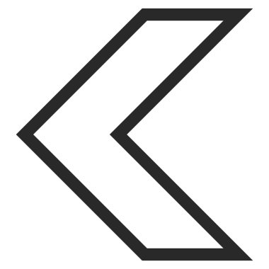 Ok ucu sol kontur vektör simgesi