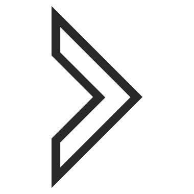 Ok ucu doğru anahat vektör simgesi