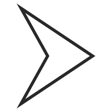 Ok ucu sağ kontur vektör simgesi