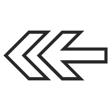 Yön sol kontur vektör simgesi