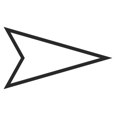 İşaretçi doğru anahat vektör simgesi