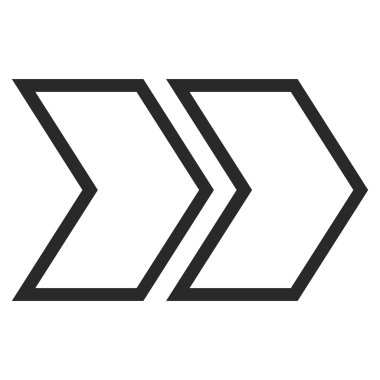 Üst karakter doğru anahat vektör simgesi