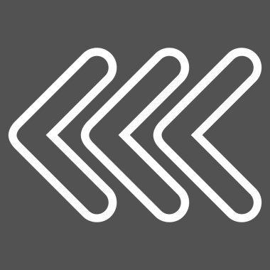 Üçlü işaretçi sol ince çizgi vektör simgesi