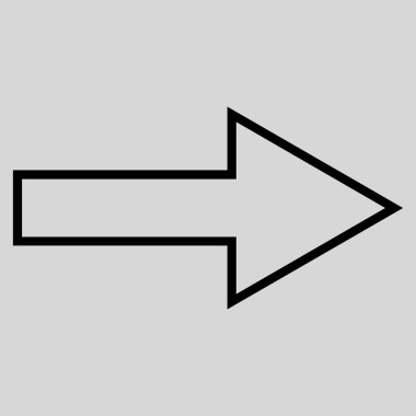 Ok sağ kontur vektör simgesi