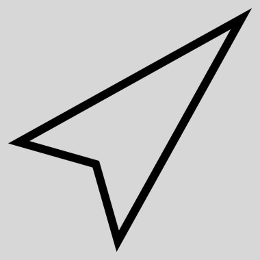 İşaretçiyi doğru yukarı kontur vektör simgesi