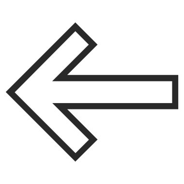 Ok sol anahat vektör simgesi