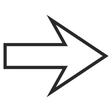 Ok sağ kontur vektör simgesi