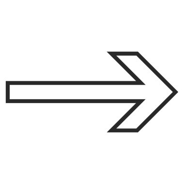 Ok sağ anahat vektör simgesi