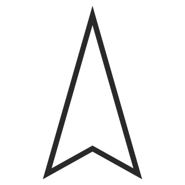 İşaretçi yukarı kontur vektör simgesi