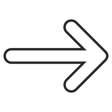 Yuvarlak ok sağ kontur vektör simgesi