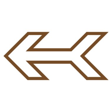 Ok sol kontur vektör simgesi