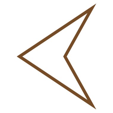 Ok ucu sol kontur vektör simgesi