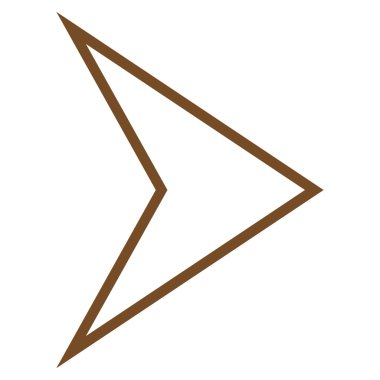 Ok ucu sağ kontur vektör simgesi