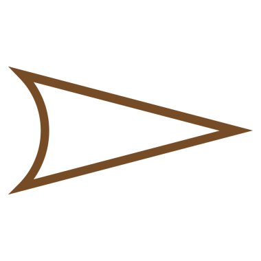 Ok ucu sağ kontur vektör simgesi