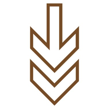 İnce çizgi vektör simgesi aşağı yön