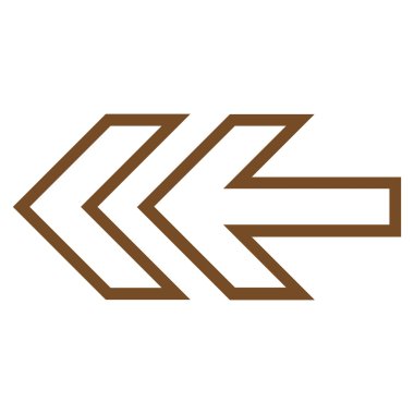 Yön sol anahat vektör simgesi