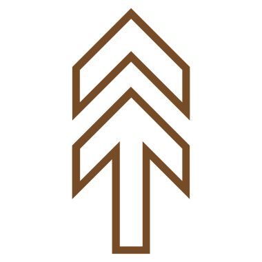 Yön yukarı anahat vektör simgesi