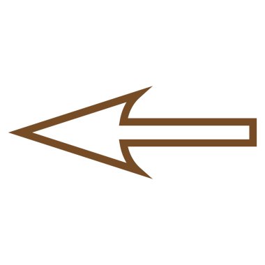 Keskin ok sol anahat vektör simgesi