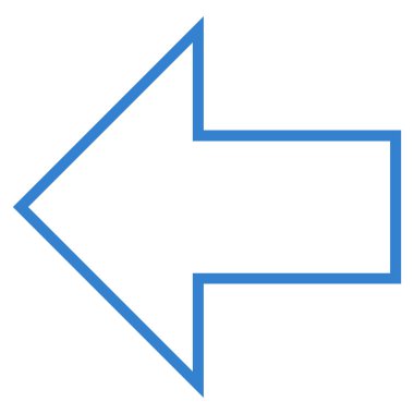 Ok sol anahat vektör simgesi