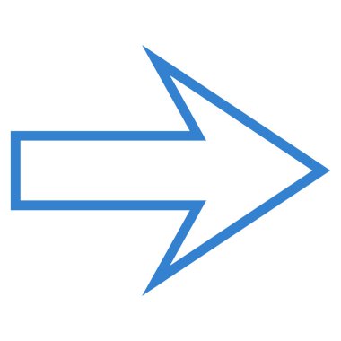 Kontur vektör simgesi sağ ok