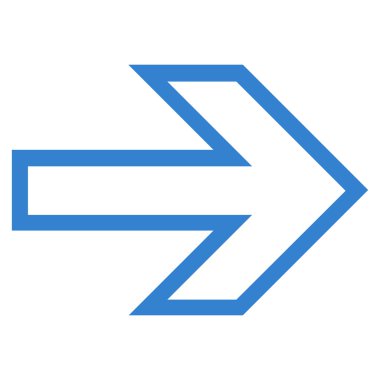 Kontur vektör simgesi sağ ok