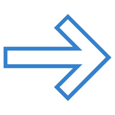 Ok sağ anahat vektör simgesi