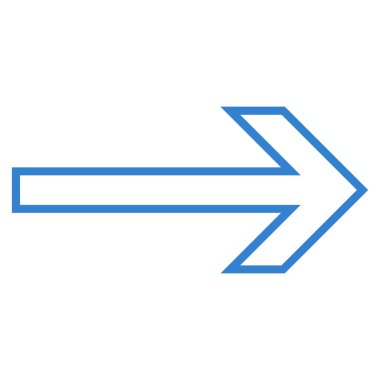 Ok sağ kontur vektör simgesi