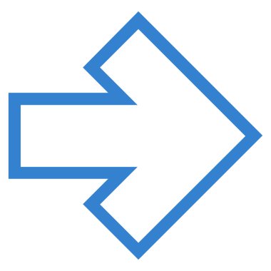 Ok sağ anahat vektör simgesi