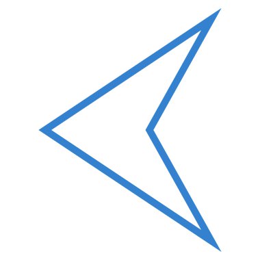 Ok ucu sol anahat vektör simgesi