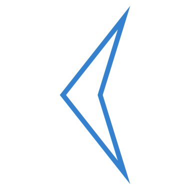 Ok ucu sol ince çizgi vektör simgesi