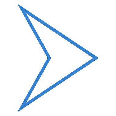 Ok ucu sağ kontur vektör simgesi