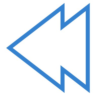 Yön sol anahat vektör simgesi