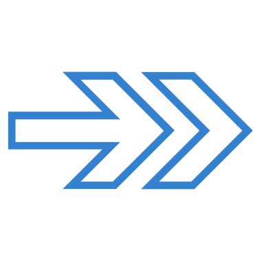 Yön sağ kontur vektör simgesi