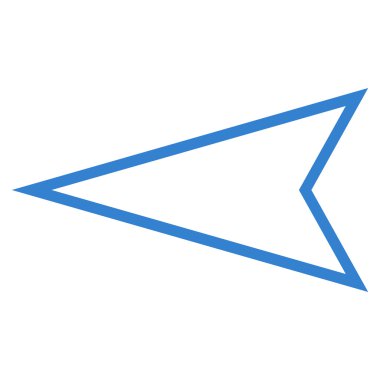 İşaretçi sol kontur vektör simgesi