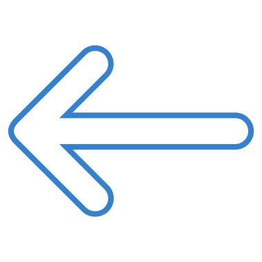 Ok sol kontur vektör simgesi yuvarlak