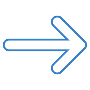 Yuvarlak ok sağ kontur vektör simgesi